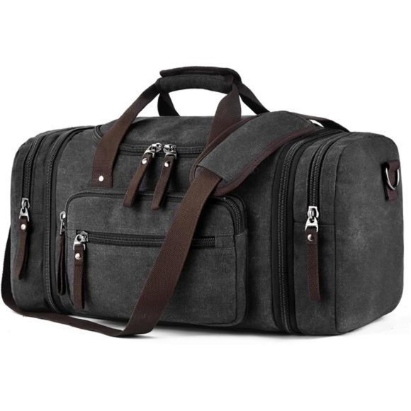 Duffle Bag for Men, 50L Expandable Canvas Duffel Bag for Travel, Mens